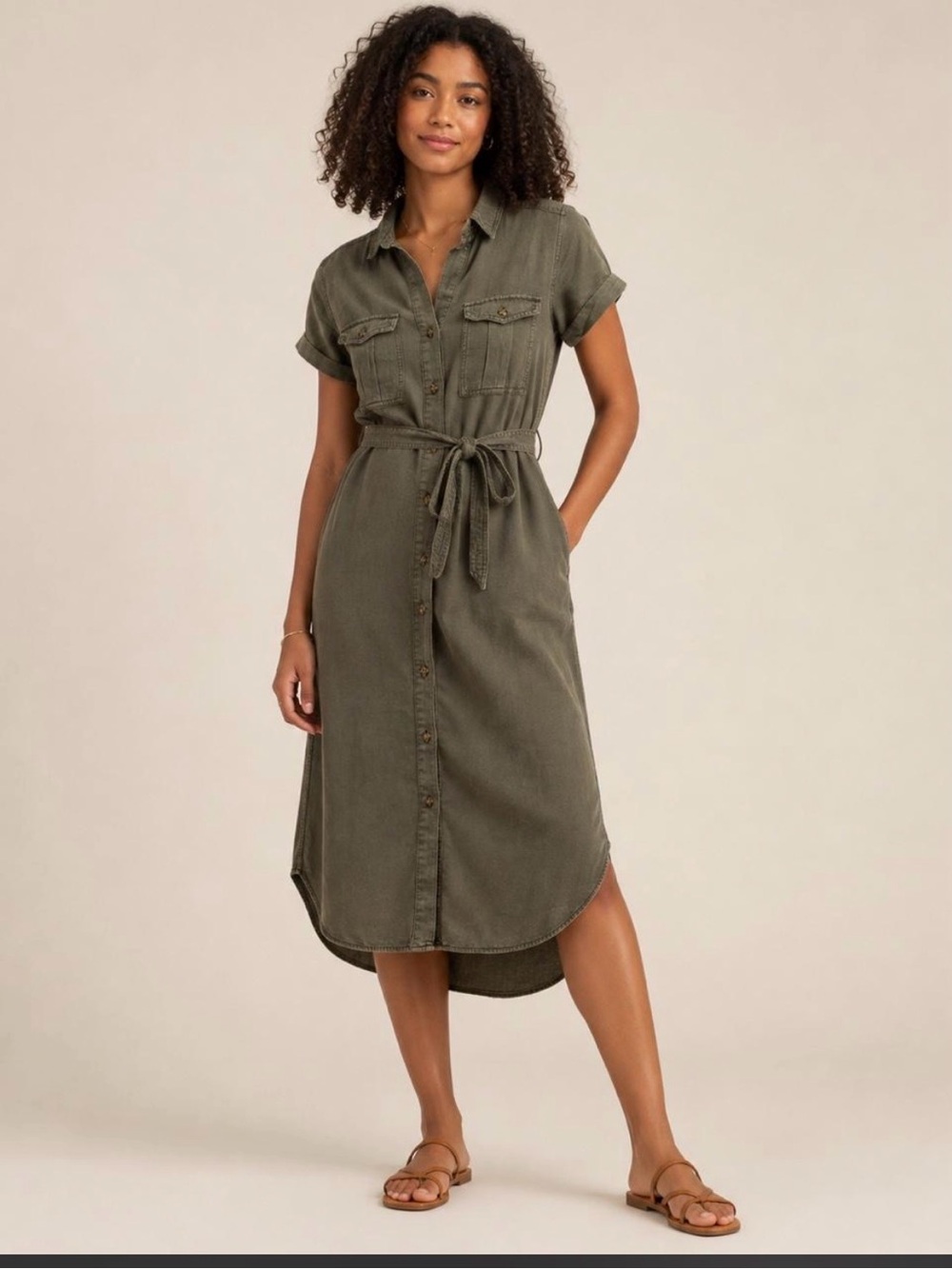 Lucky Brand Dress Size Medium Olive green army